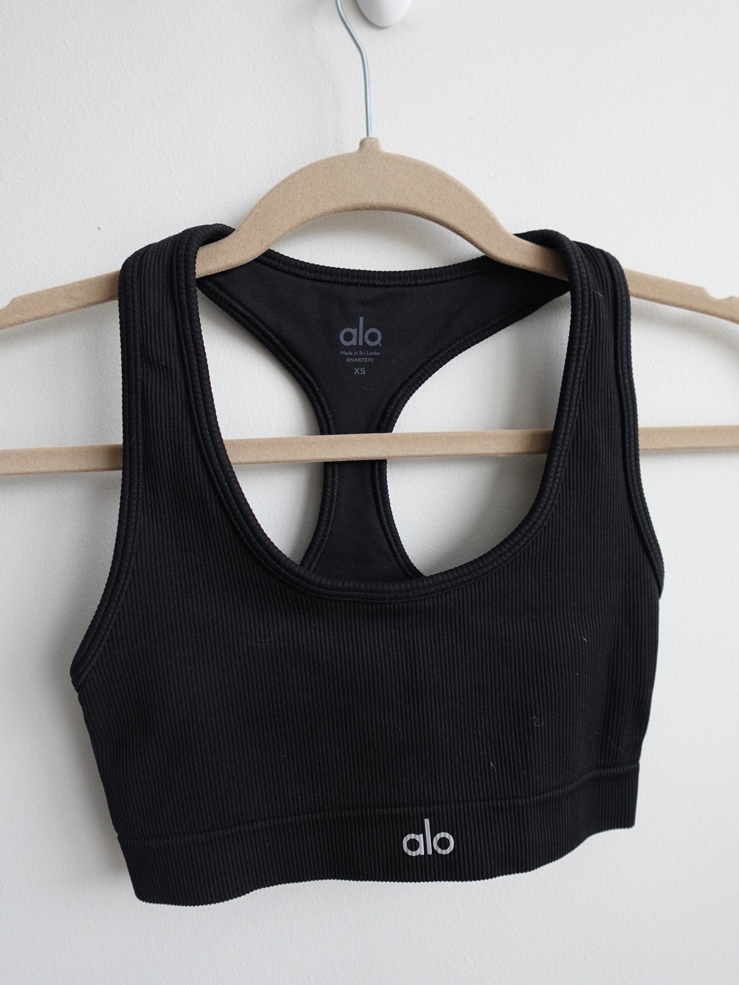 Alo Seamless Ribbed Bra - Black