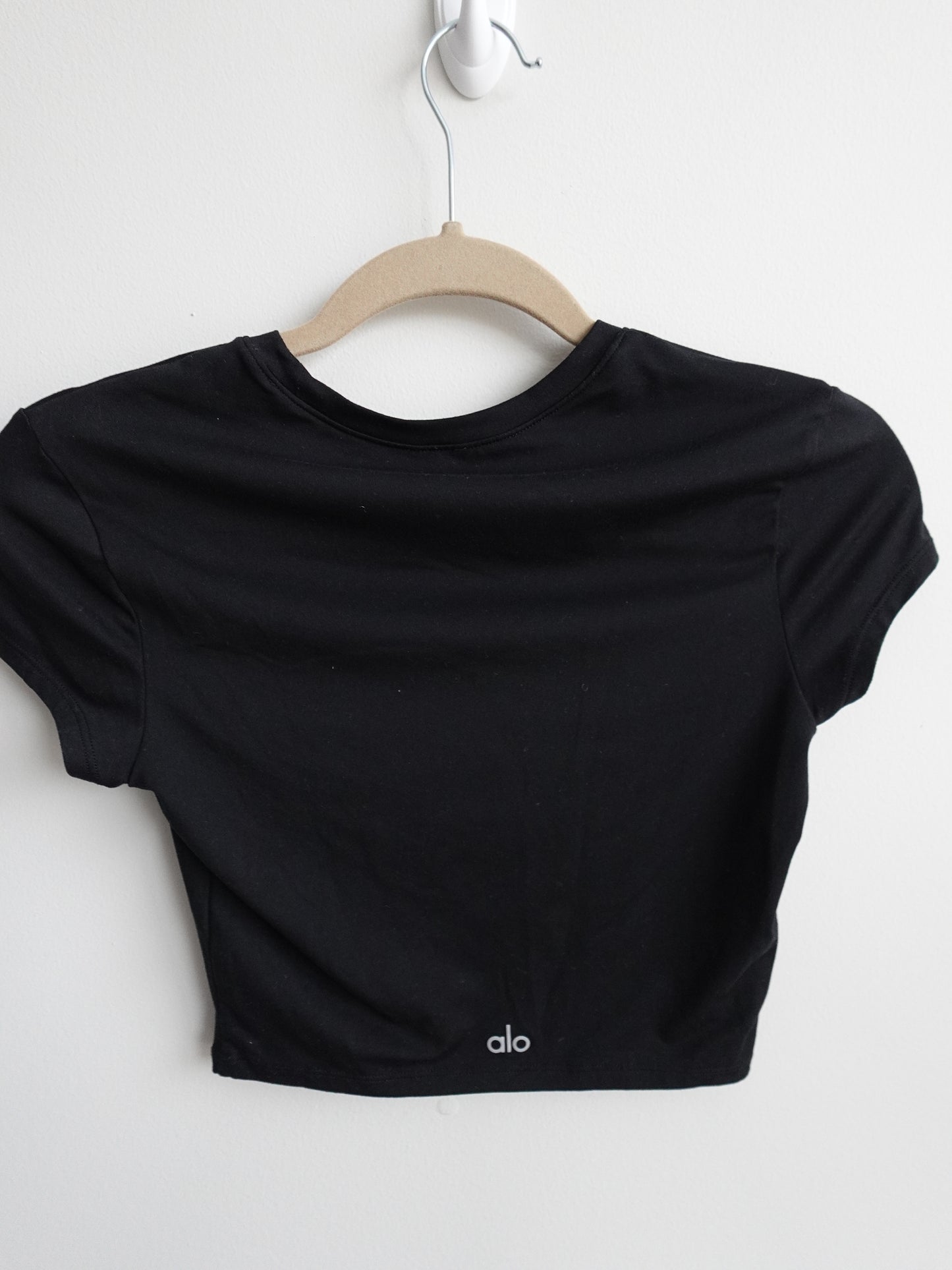 Alo Alosoft Crop Finesse Short Sleeve - Black