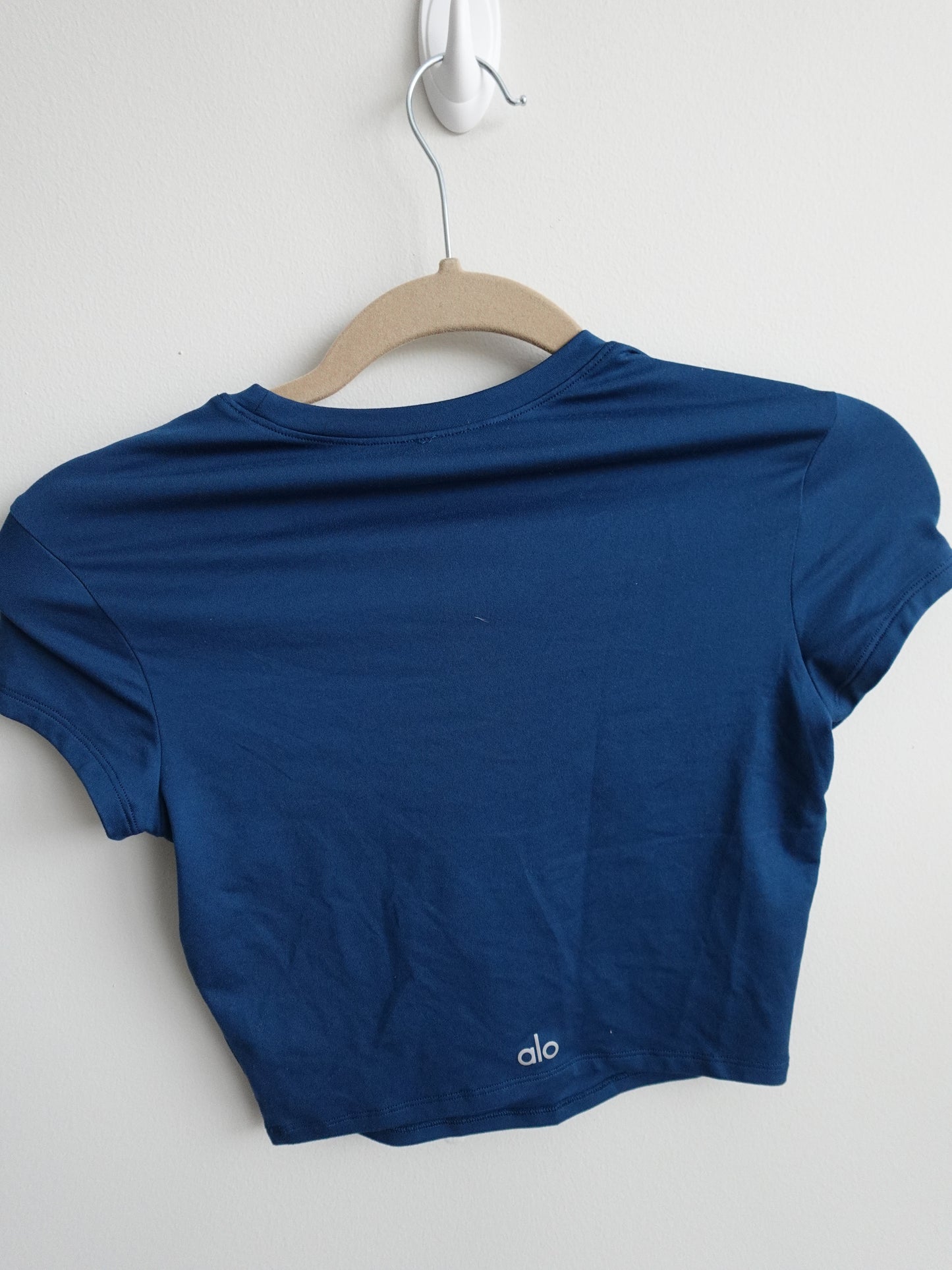 Alo Alosoft Crop Finesse Short Sleeve - Blue