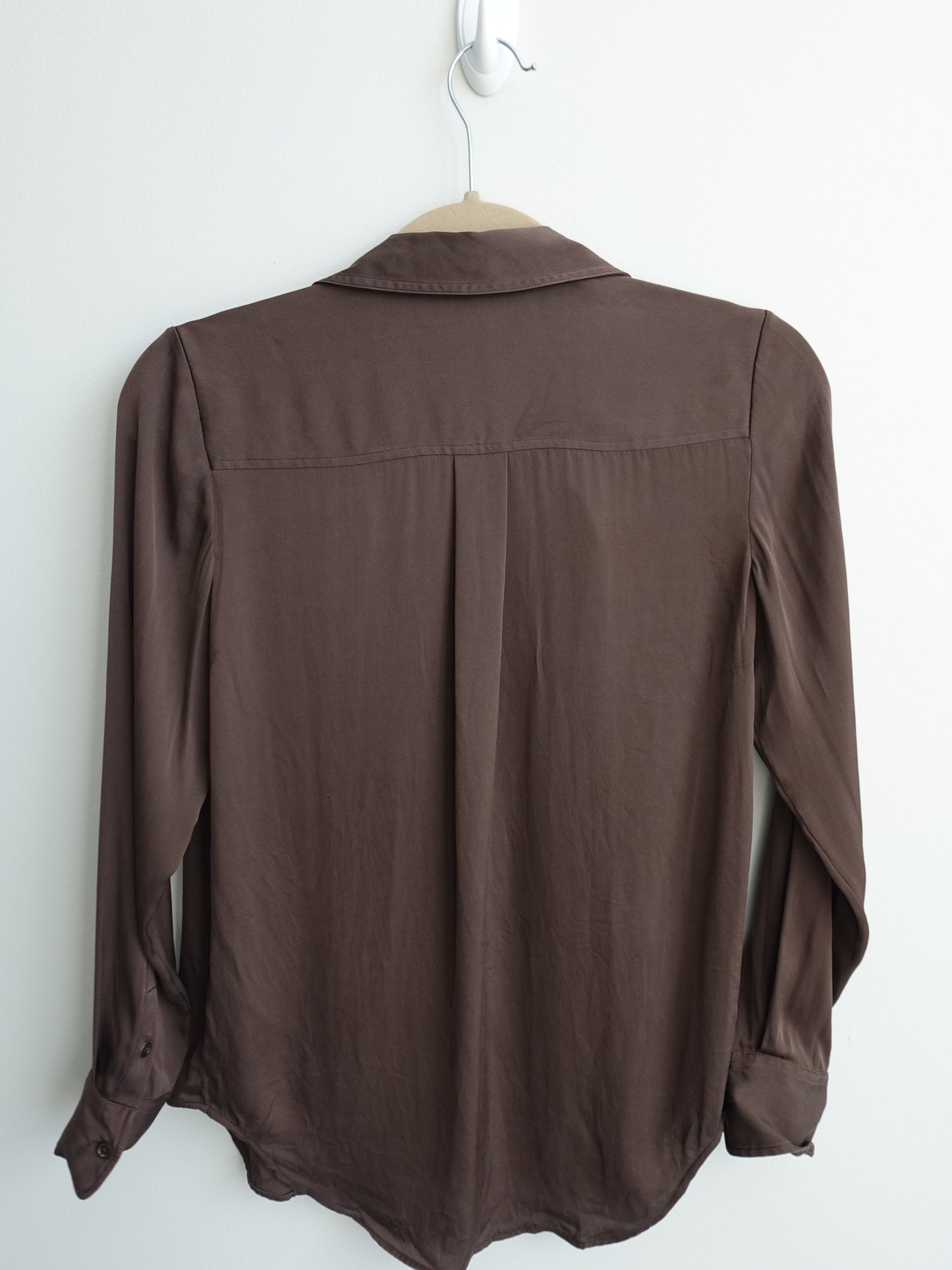 Quince Washable Stretch Silk Blouse - Hot Fudge