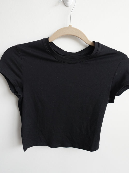 Alo Alosoft Crop Finesse Short Sleeve - Black